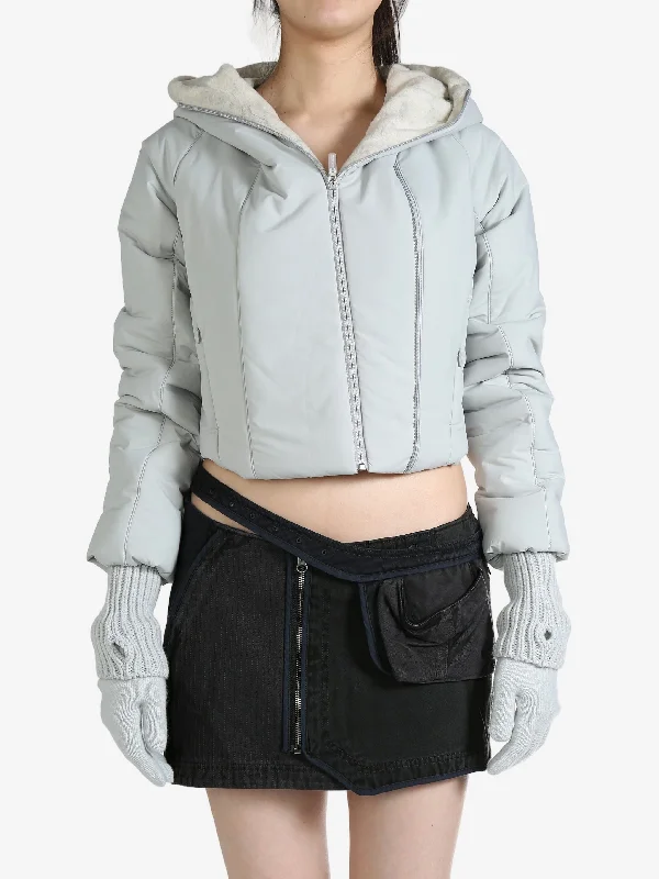 HYEIN SEO - Women W/Gloves Padded Crop Jacket Wool Fabric Cashmere Fabric Tweed Fabric HYEIN SEO - Women W/Gloves Padded Crop Jacket Wool Fabric Cashmere Fabric Tweed Fabric