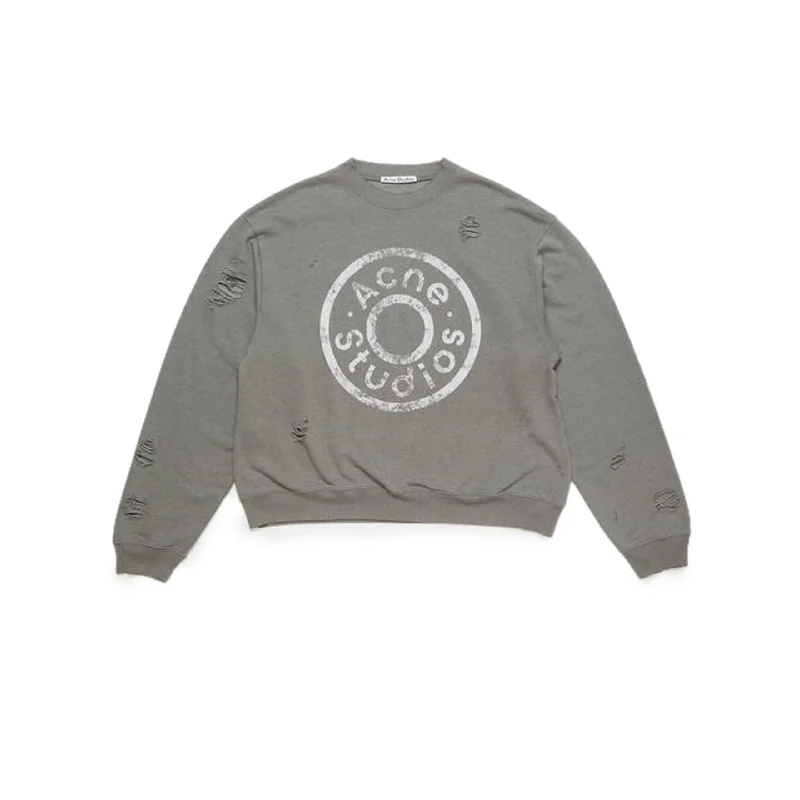 Printed Logo Sweater (Moss Green) Open Front Closed Front Wrap Front