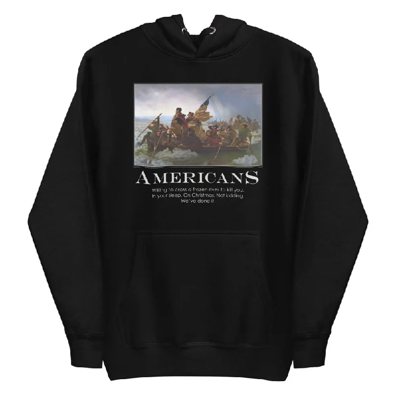 Americans Unisex Liberty Maniacs Hoodie Hoodie with Embroidery Detailed Premium