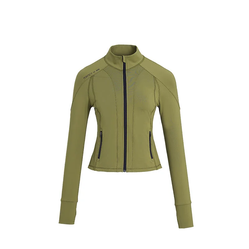 SVG Golf Women's Olive Green Full Zip Long Sleeve Jacket Slim Fit Welt Pockets Slit Pockets Flap Pockets SVG Golf Women's Olive Green Full Zip Long Sleeve Jacket Slim Fit Welt Pockets Slit Pockets Flap Pockets