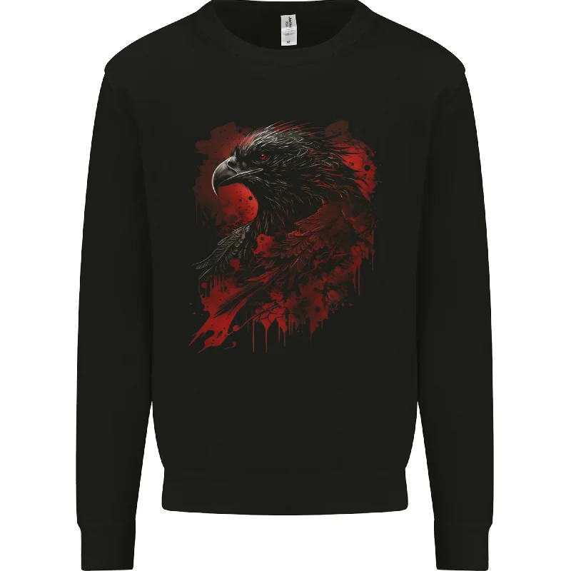 An Eagle Mens Sweatshirt JumperHoodie with High-Low Hem Asymmetrical Trendy