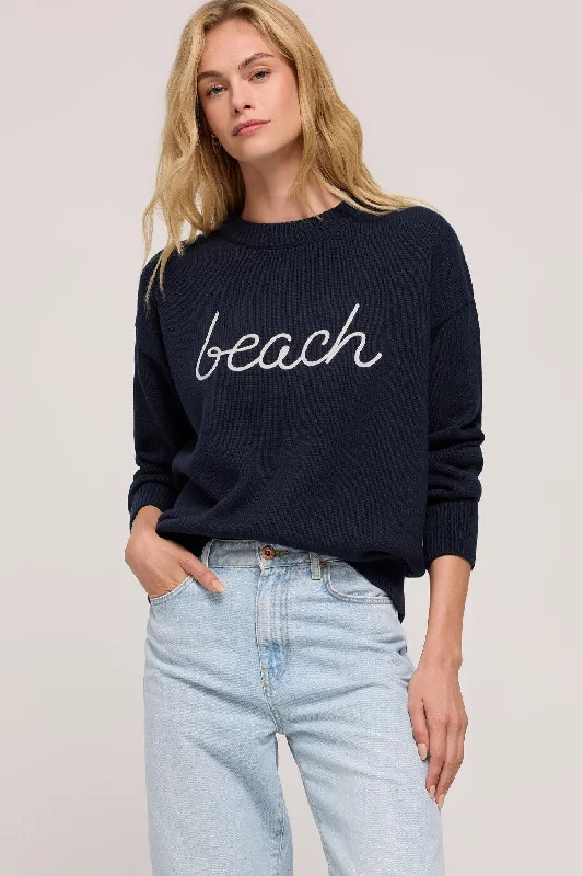 beach boyffriend sweater Fitted Slim Tailored