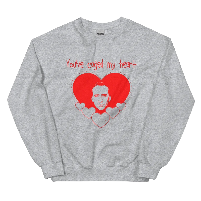 Caged My Heart Unisex Sweatshirt Hoodie with Thumb Holes Functional Cozy