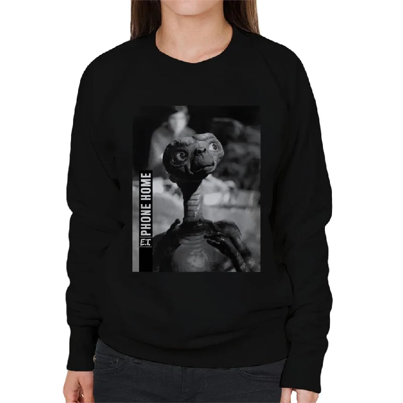 E.T. Phone Home Cinematic Shot Women's Sweatshirt Hoodie with Zipper Placket Modern Functional