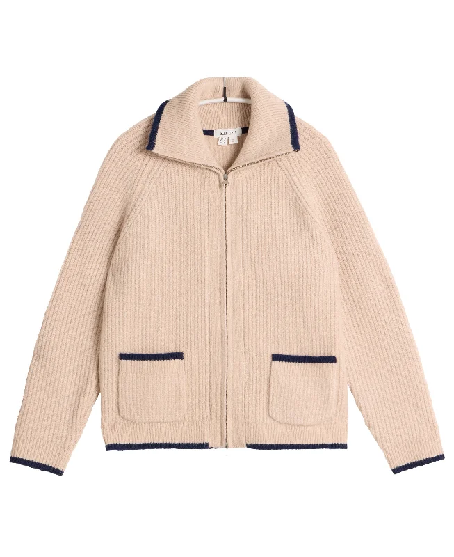 Betty Zip Through Bomber Jacket - Light Natural Tiered Jacket Buttoned Jacket Zippered Jacket Betty Zip Through Bomber Jacket - Light Natural Tiered Jacket Buttoned Jacket Zippered Jacket