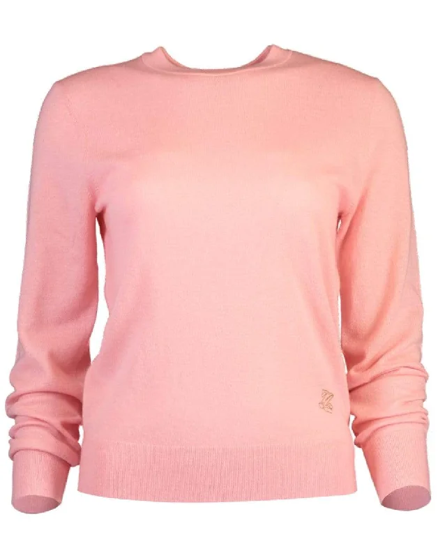 Classic Crew Neck Sweater - Light Pink Neon Metallic Matte
