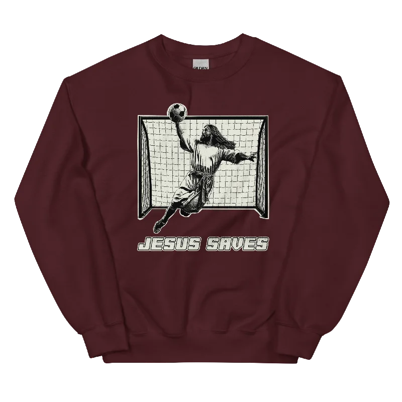 Jesus Saves Unisex Sweatshirt Hoodie with Applique Textured Unique