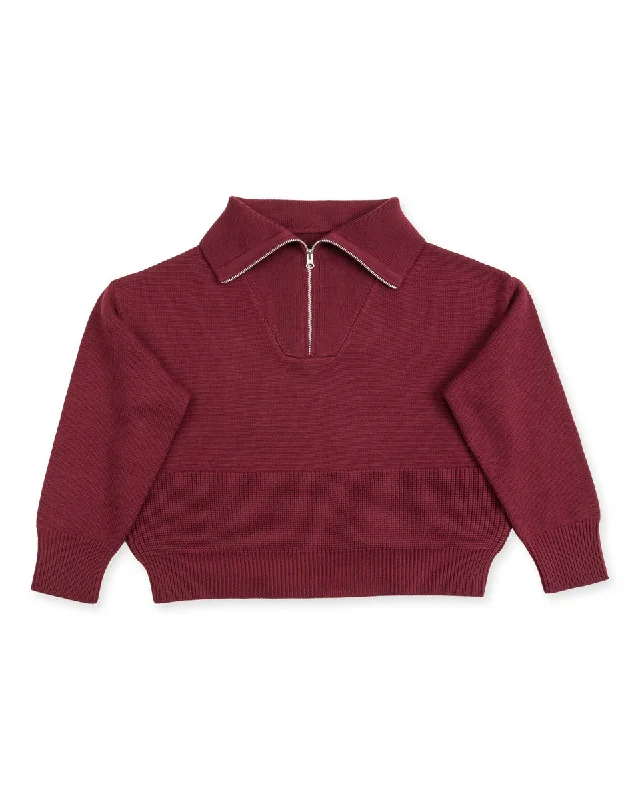 Track Sweater - Burgundy Sequined Glittery Shiny