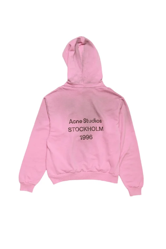 Logo Hooded Sweater (Cotton Candy Pink) Ribbed Striped Patterned