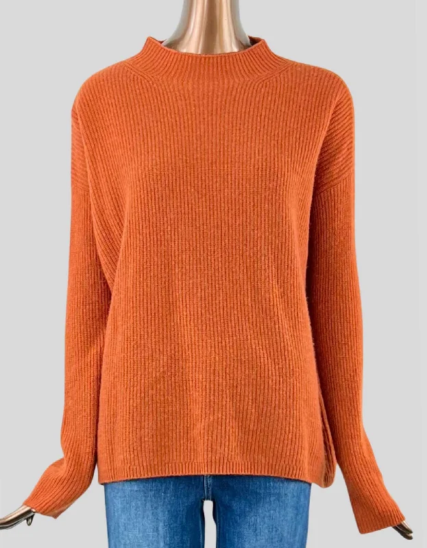 CULT GAIA Cashmere Mock Neck Sweater - Medium Terry Blend Velvet Blend Canvas Blend