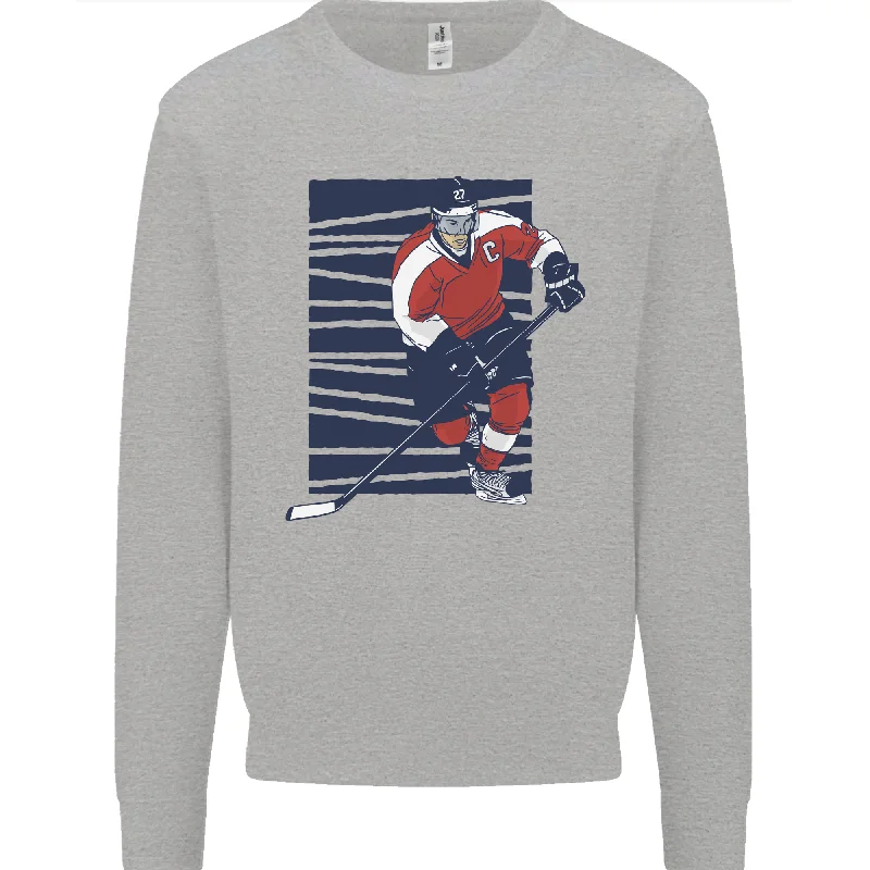 An Ice Hockey Player Mens Sweatshirt JumperHoodie with Ribbed Cuffs Snug Fit Comfort An Ice Hockey Player Mens Sweatshirt JumperHoodie with Ribbed Cuffs Snug Fit Comfort