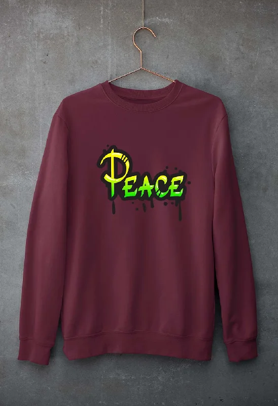 Graffiti Peace Unisex Sweatshirt for Men/WomenHoodie with Hem Applique Textured Unique Graffiti Peace Unisex Sweatshirt for Men/WomenHoodie with Hem Applique Textured Unique