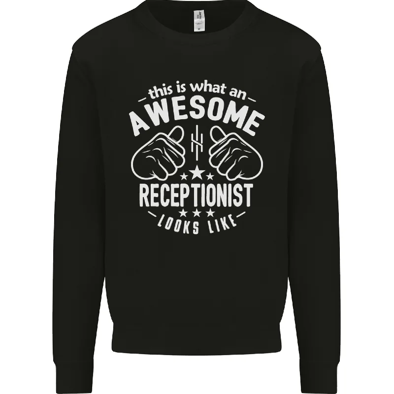 An Awesome Receptionist Looks Like Mens Sweatshirt JumperHoodie with Magnetic Closure Innovative Modern An Awesome Receptionist Looks Like Mens Sweatshirt JumperHoodie with Magnetic Closure Innovative Modern