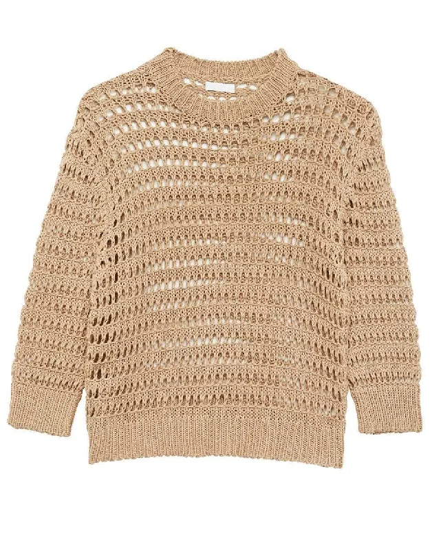 Mariella Open Knit Sweater Fleece Sweater Nylon Polyester