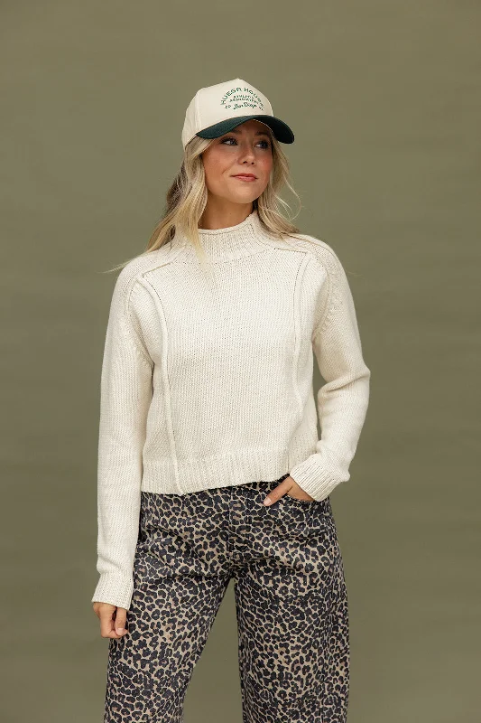 Keeley Mock Neck Sweater Stretchy Elastic Breathable