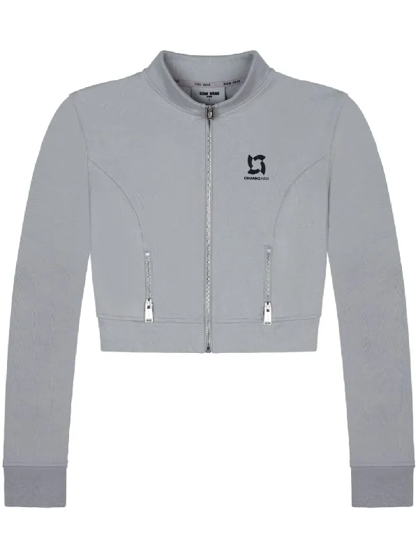 TEAM WANG X CHUANG ASIA - Women Zip-up Cropped Casual Jacket V-Neck Jacket Boat Neck Jacket Square Neck Jacket