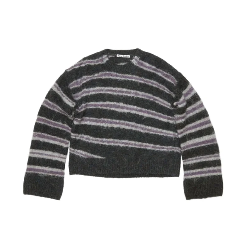 Mohair Blend Jumper (Dark Grey Melange/Mult) Slim Fit Regular Fit Oversized