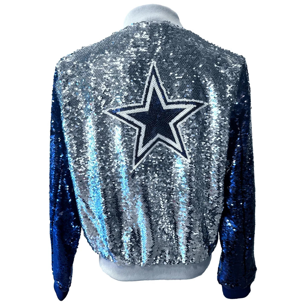 Dallas Cowboys Women's Cuce Full-Zip Sequin Jacket Fleece Jacket Down Jacket Feather Jacket Dallas Cowboys Women's Cuce Full-Zip Sequin Jacket Fleece Jacket Down Jacket Feather Jacket
