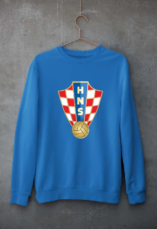 Croatia Football Unisex Sweatshirt for Men/Women Hoodie with Hem Applique Textured Unique