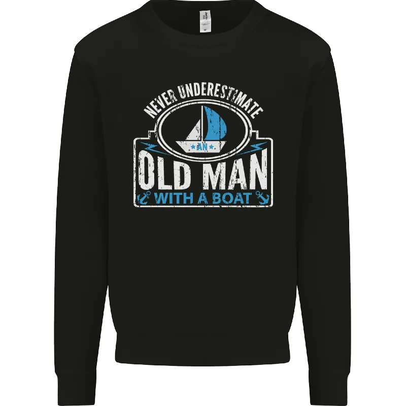 An Old Man With a Boat Sailor Sailing Funny Mens Sweatshirt JumperHoodie with Button Placket Classic Preppy An Old Man With a Boat Sailor Sailing Funny Mens Sweatshirt JumperHoodie with Button Placket Classic Preppy