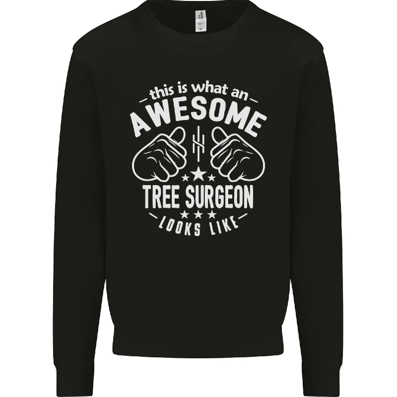 An Awesome Tree Surgeon Looks Like Mens Sweatshirt JumperHoodie with Mock Neck Collared Structured An Awesome Tree Surgeon Looks Like Mens Sweatshirt JumperHoodie with Mock Neck Collared Structured