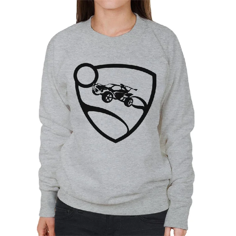 Rocket League Black Logo Women's Sweatshirt Hoodie with Side Slits Relaxed Casual