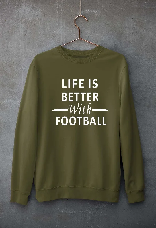 Life Football Unisex Sweatshirt for Men/Women Hoodie with Elastic Waist Stretchable Comfortable