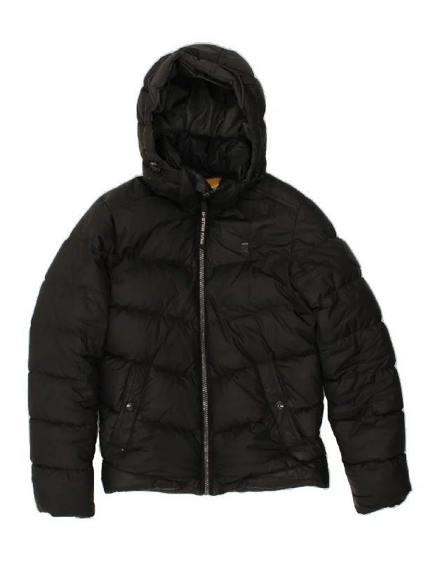 G-STAR Mens Hooded Padded Jacket UK 34 XS Black Polyester Elasticated Jacket Padded Jacket Insulated Jacket G-STAR Mens Hooded Padded Jacket UK 34 XS Black Polyester Elasticated Jacket Padded Jacket Insulated Jacket
