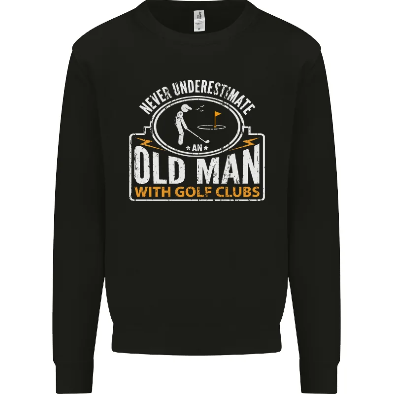 An Old Man With Golf Clubs Funny Golfing Mens Sweatshirt JumperHoodie with Monochrome Minimalist Simple An Old Man With Golf Clubs Funny Golfing Mens Sweatshirt JumperHoodie with Monochrome Minimalist Simple