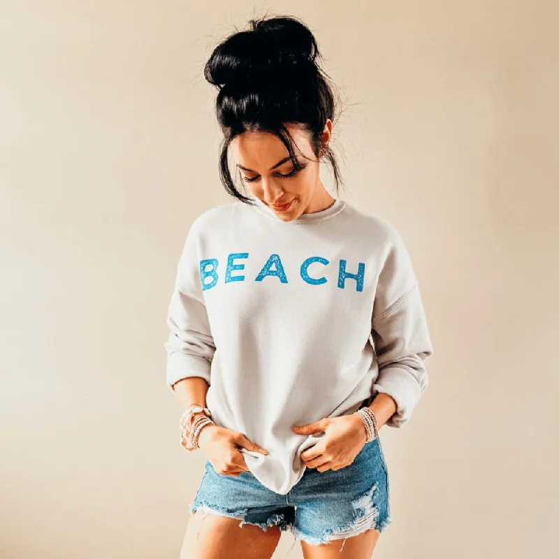 Beach Sweatshirt - Dust Hoodie with Drop Shoulder Relaxed Streetwear