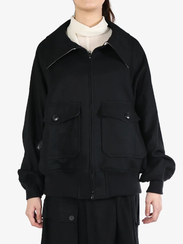 YOHJI YAMAMOTO REGULATION - Women Flight Jacket Herringbone Jacket Houndstooth Jacket Plaid Jacket YOHJI YAMAMOTO REGULATION - Women Flight Jacket Herringbone Jacket Houndstooth Jacket Plaid Jacket