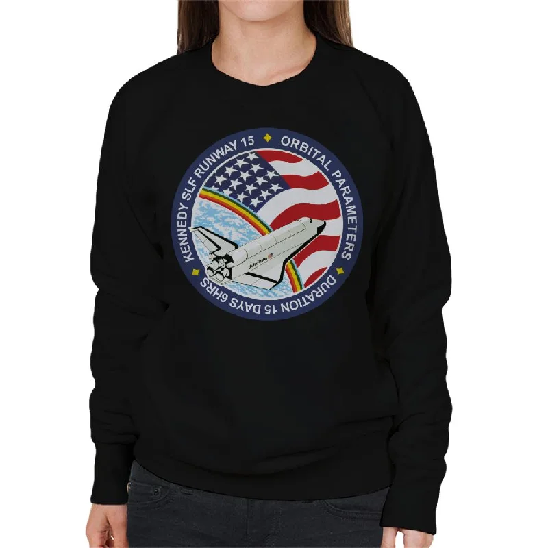 NASA STS 61B Space Shuttle Atlantis Mission Patch Women's Sweatshirt Hoodie with Slim Fit Tailored Modern