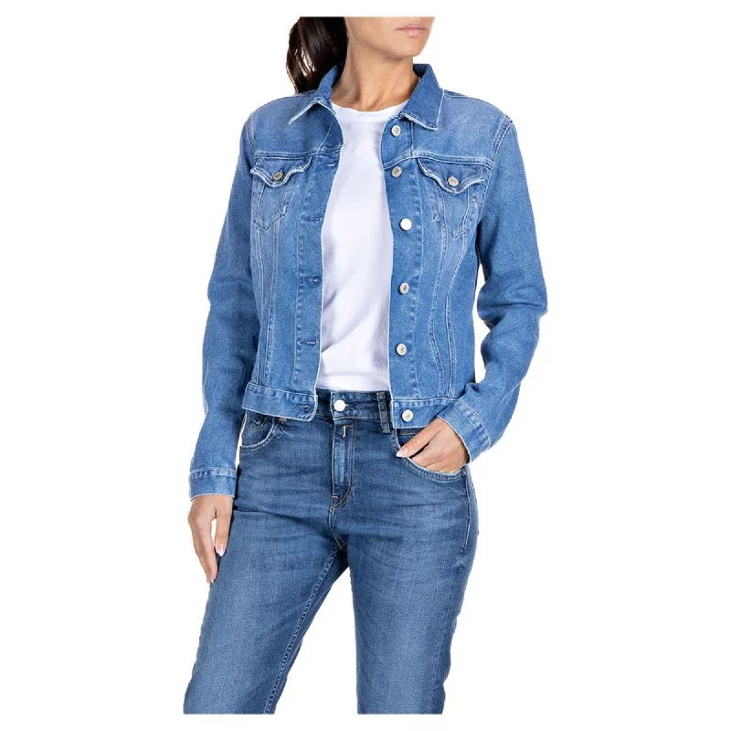 Replay Women's Denim Jacket Medium Blue Striped Jacket Polka Dot Jacket Floral Jacket Replay Women's Denim Jacket Medium Blue Striped Jacket Polka Dot Jacket Floral Jacket