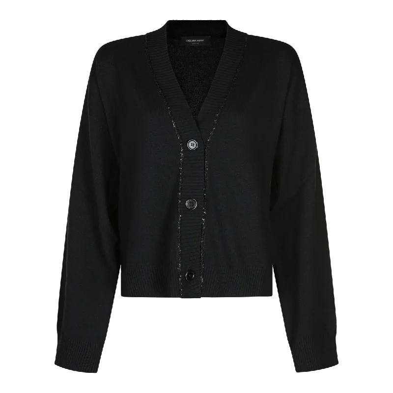 Fabiana Filippi Sweaters Black Rayon Fabric Velvet Fabric Corduroy Fabric
