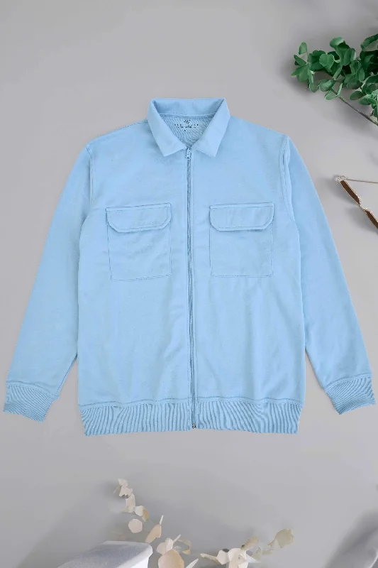 East West Women's Terry Minor Fault Zipper Jacket Welt Pockets Slit Pockets Flap Pockets East West Women's Terry Minor Fault Zipper Jacket Welt Pockets Slit Pockets Flap Pockets