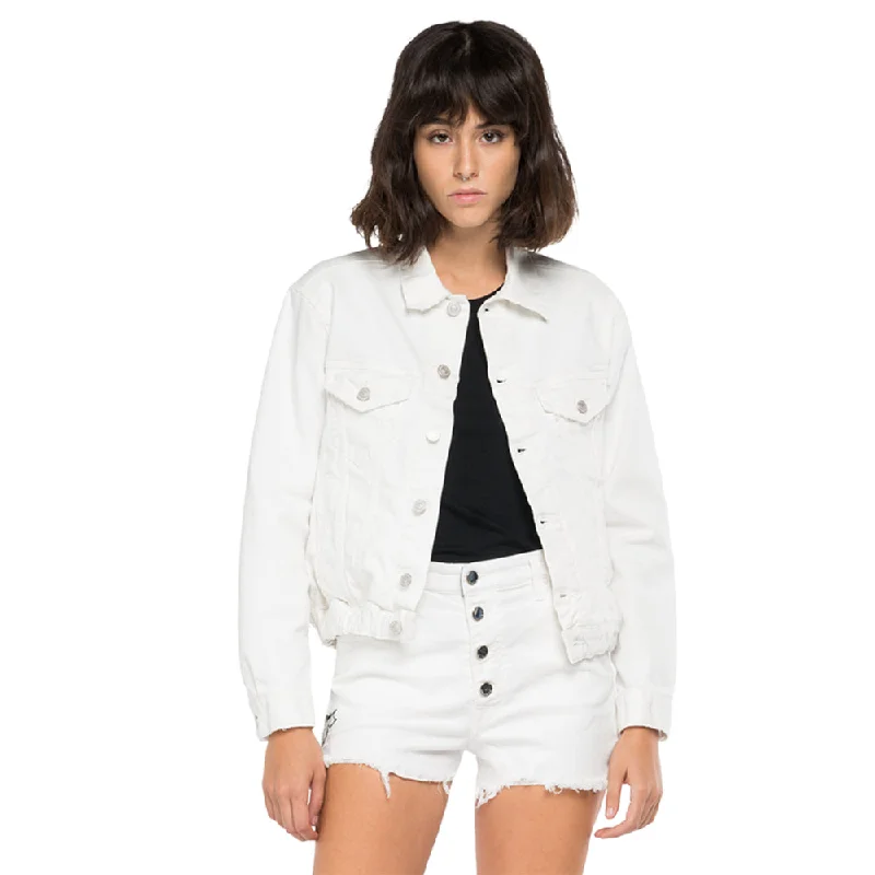 Replay Women's Denim Crop Jacket With Embroidery Herringbone Jacket Houndstooth Jacket Plaid Jacket Replay Women's Denim Crop Jacket With Embroidery Herringbone Jacket Houndstooth Jacket Plaid Jacket
