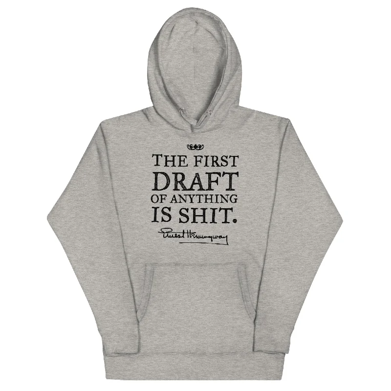 Ernest Hemingway First Draft Quote Pullover Hoodie Hoodie with Hood Adjustable Protection