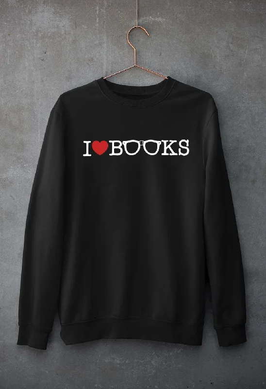 Love Books Unisex Sweatshirt for Men/Women Hoodie with Frayed Bohemian Relaxed