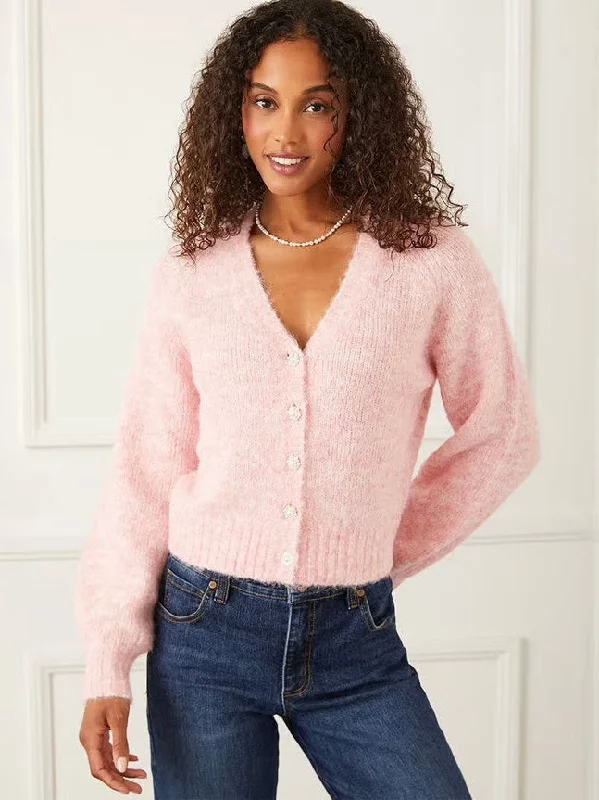 {Karen Kane} Pearl Button Cardigan Sweater Tailored Straight A-Line