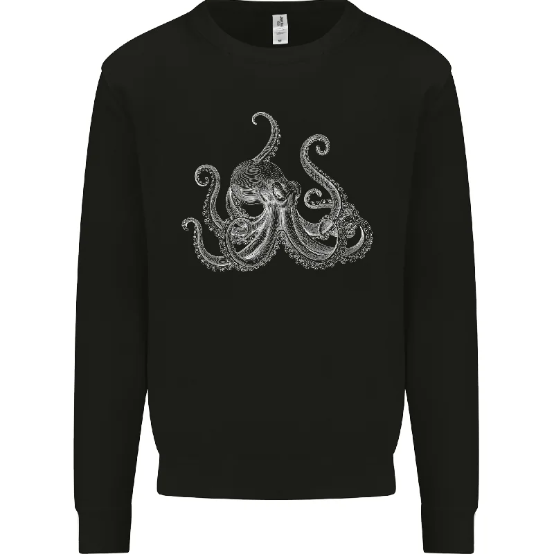 An Octopus Scuba Diver Deep Sea Diving Mens Sweatshirt JumperHoodie with Lace Feminine Delicate An Octopus Scuba Diver Deep Sea Diving Mens Sweatshirt JumperHoodie with Lace Feminine Delicate