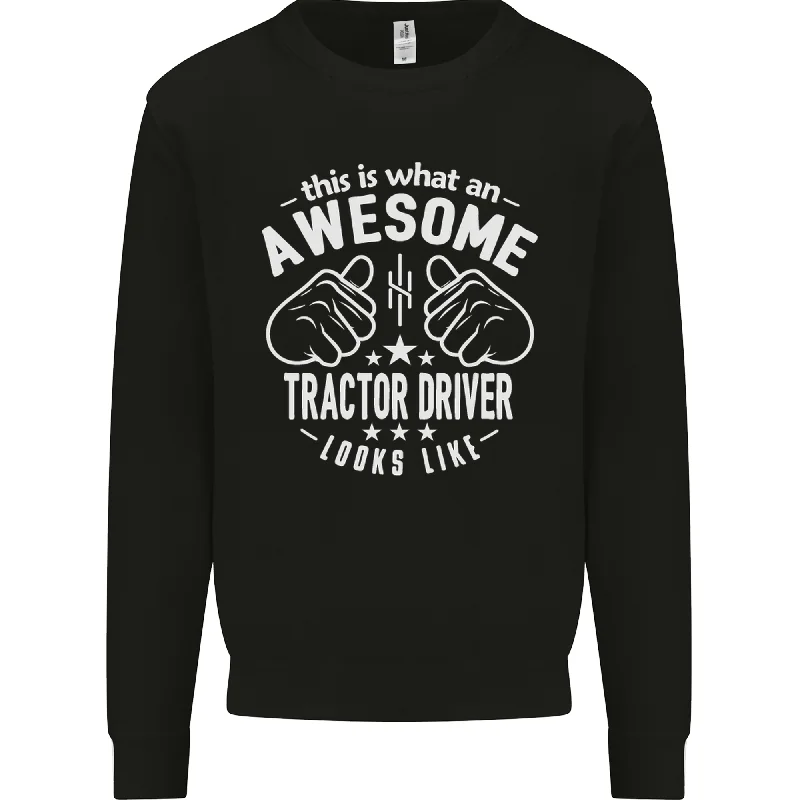 An Awesome Tractor Driver Looks Like Mens Sweatshirt JumperHoodie with Batwing Sleeves Loose Dramatic An Awesome Tractor Driver Looks Like Mens Sweatshirt JumperHoodie with Batwing Sleeves Loose Dramatic