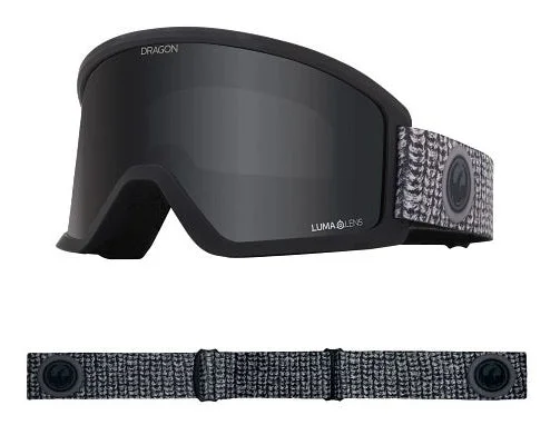 Dragon DX3 OTG Snow Goggles Low Bridge 2024 Sweater Weather / Lumalens Dark Smoke Toggled Drawstring Belted