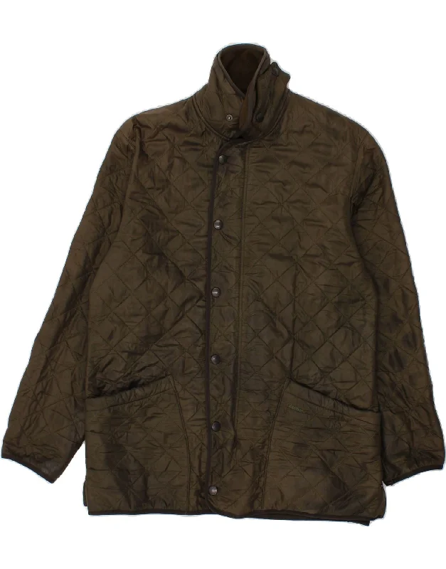 BARBOUR Mens Quilted Jacket UK 38 Medium Khaki Polyamide Fitted Jacket Loose Jacket Oversized Jacket BARBOUR Mens Quilted Jacket UK 38 Medium Khaki Polyamide Fitted Jacket Loose Jacket Oversized Jacket