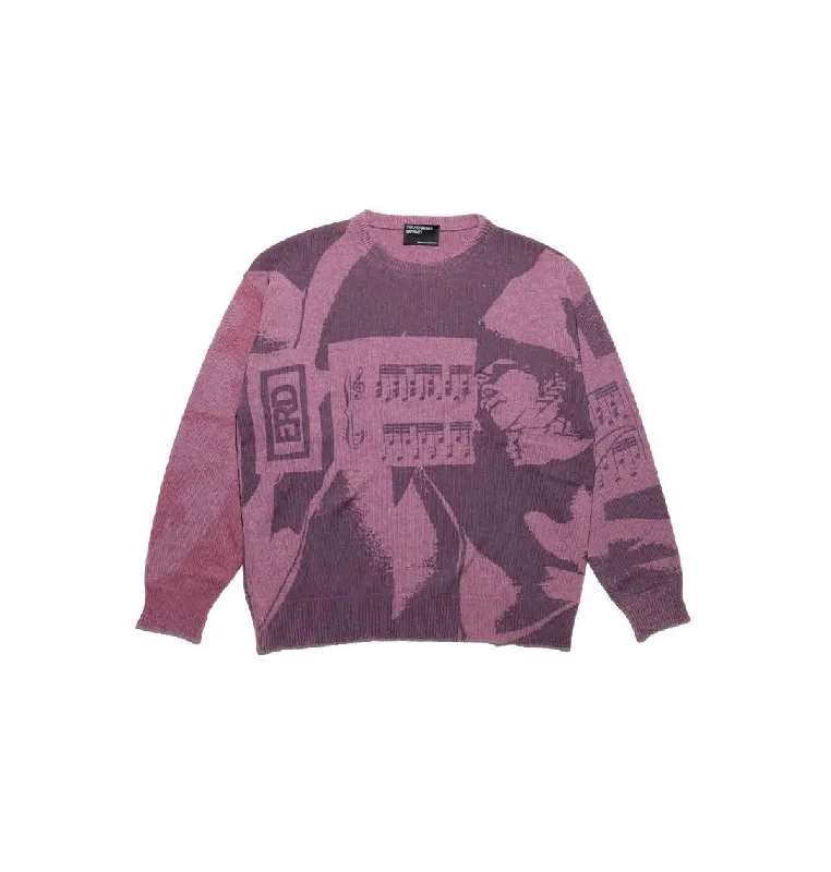 Trax Unsound Sweater (Pink/Black) Silk Blend Satin Velvet