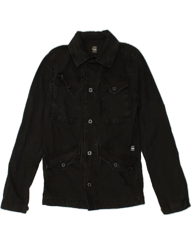 G-STAR Mens Utility Jacket UK 32 2XS Black Cotton Knit Fabric Woven Fabric Fleece Fabric G-STAR Mens Utility Jacket UK 32 2XS Black Cotton Knit Fabric Woven Fabric Fleece Fabric