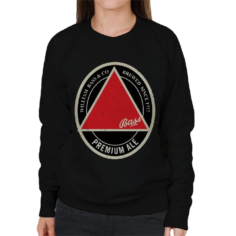 Bass Red Triangle Label Women's Sweatshirt Hoodie with Half-Zip Sporty Casual