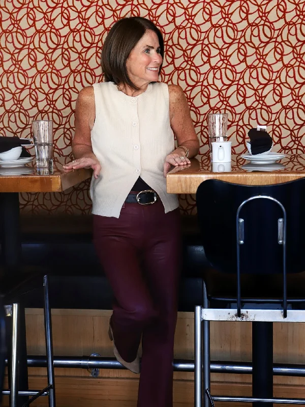 Soft Knit Sweater Vest Toggled Drawstring Belted