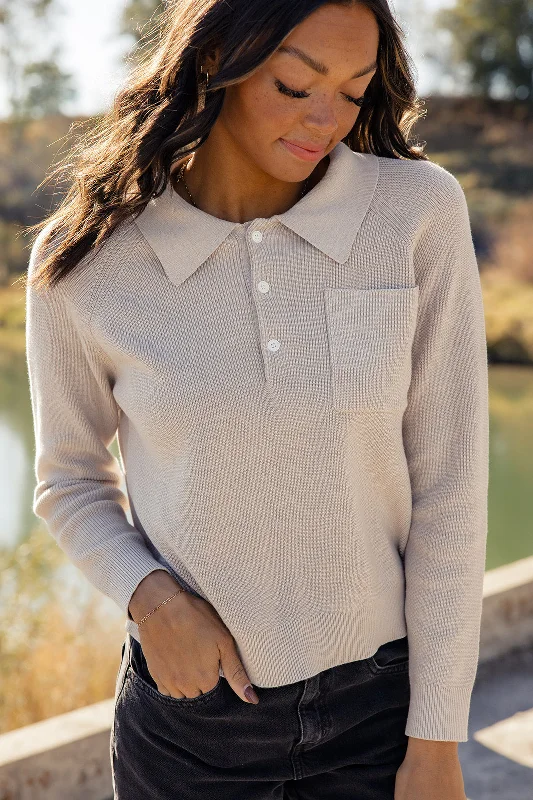 My Whole Heart Collared Sweater Terry Terry Cloth Terry Knit