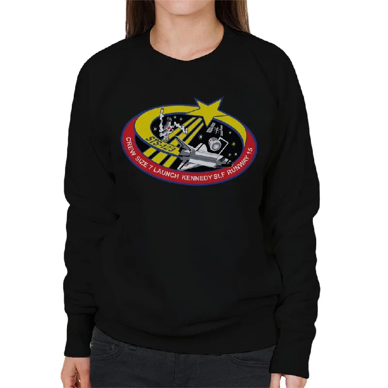 NASA STS 123 Space Shuttle Endeavour Mission Patch Women's Sweatshirt Hoodie with Crew Neck Simple Timeless