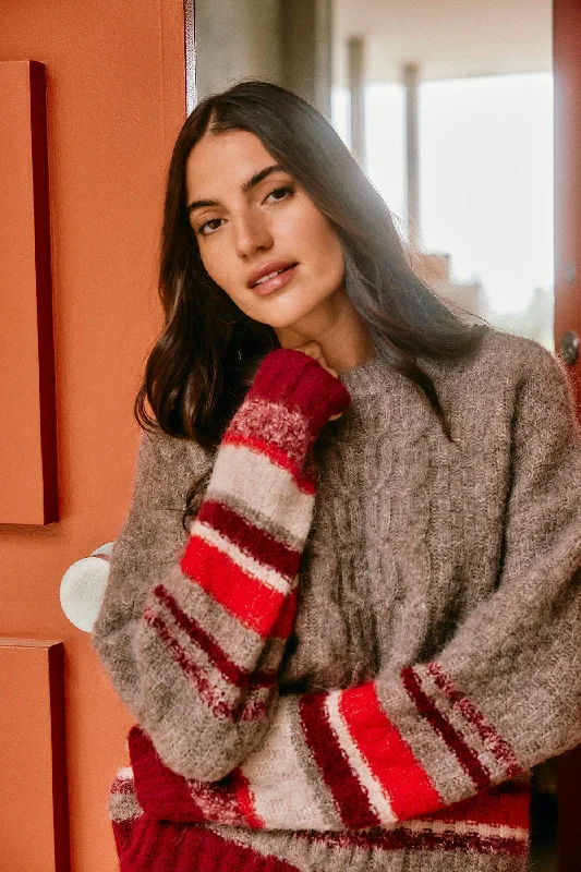 ELAYNE ALPACA SWEATER Bright Pastel Dark